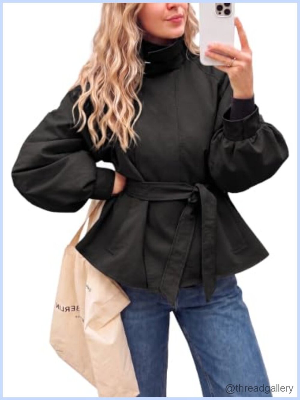 Womens Cropped Trench Coat Lightweight Short Jacket Oversized